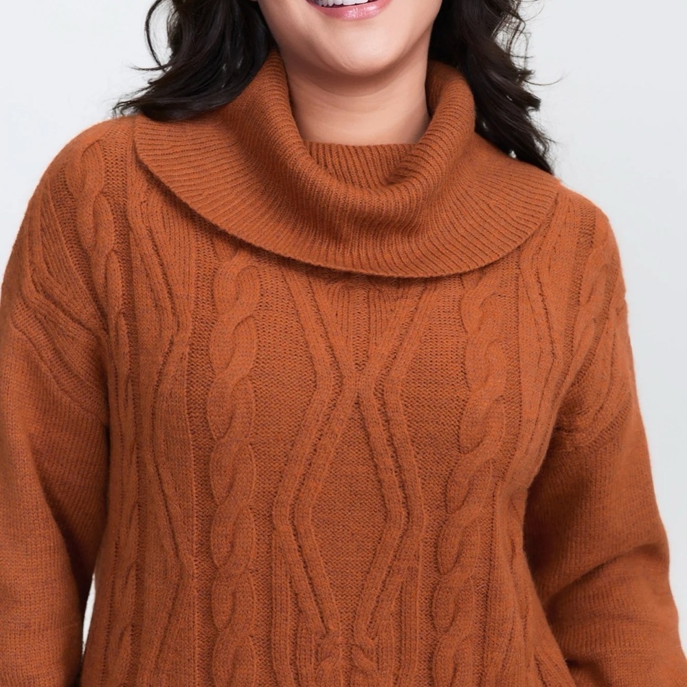 BloomChic Plus Size 2XL Textured Heather Turtleneck Pullover us18-20 - Picture 2 of 8